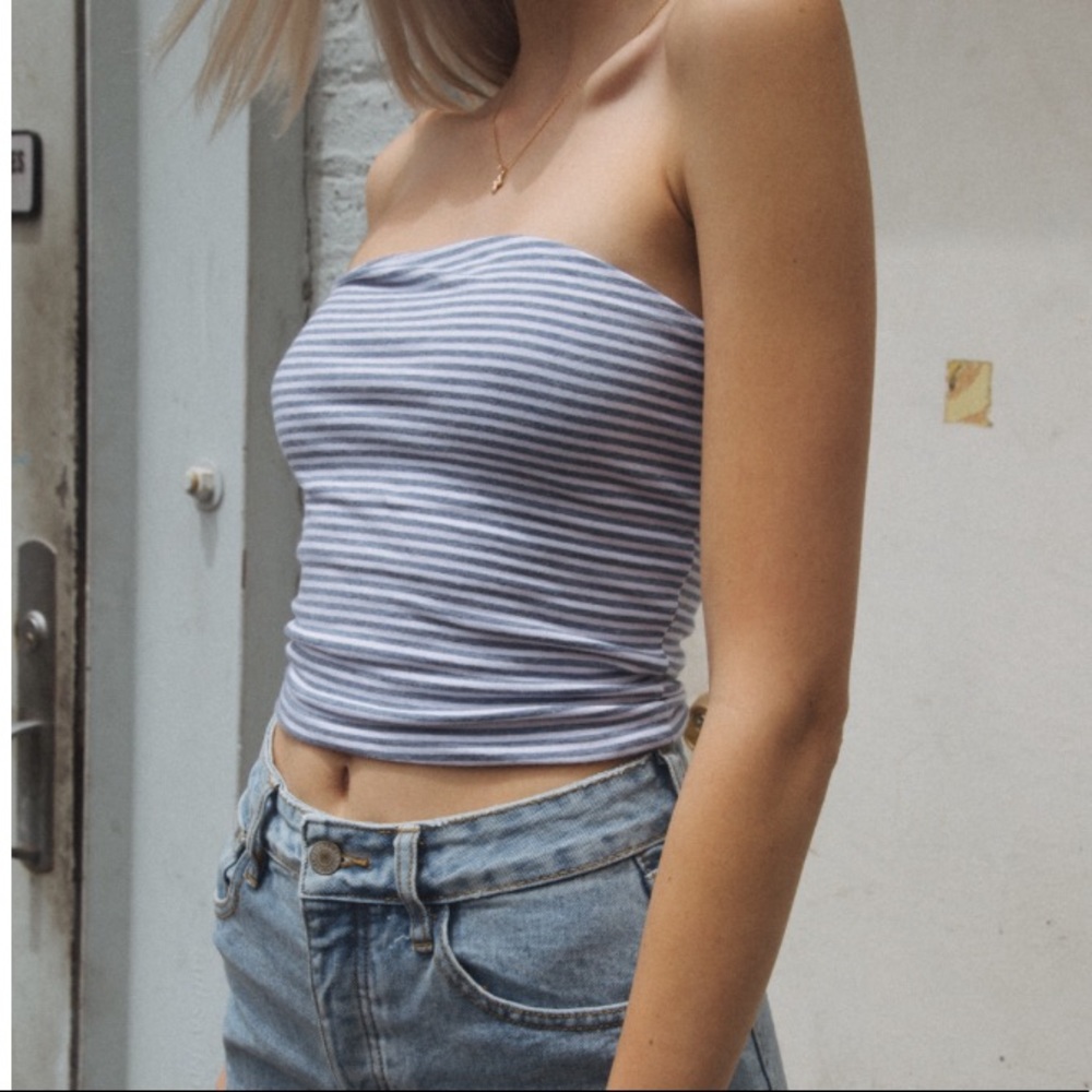 Brandy Melvile Striped Tube Top